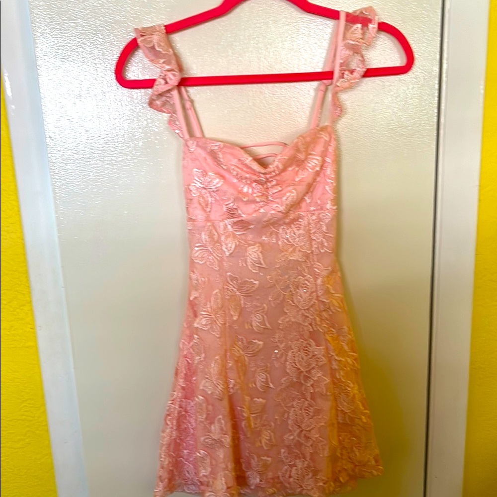 Windsor Pink Lace Mini Dress